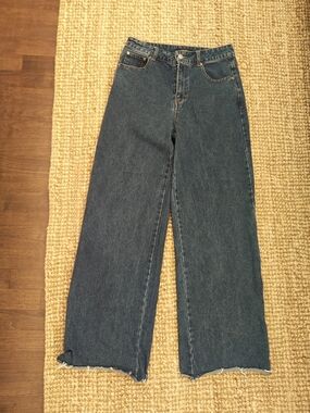 Forever 21 Dark Blue Jeans- Wide Leg